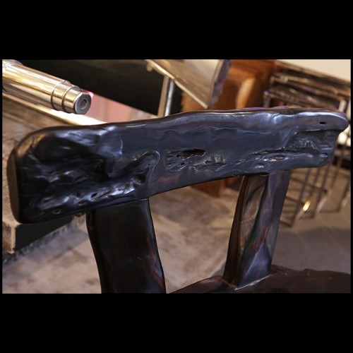 Banc avec dossier en ébène massif PC-Ebony Thick 1