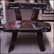 Bench with Backrest in Solid Ebony Wood PC-Ebony Thick 1