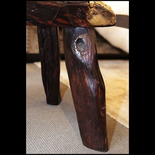 Banc avec dossier en ébène massif PC-Ebony Thick 1