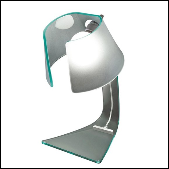 Table Lamp with curved transparent glass 146-Glass Light