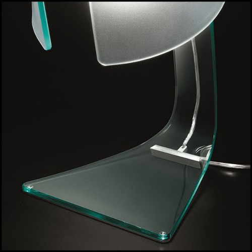 Table Lamp with curved transparent glass 146-Glass Light