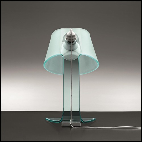 Table Lamp with curved transparent glass 146-Glass Light