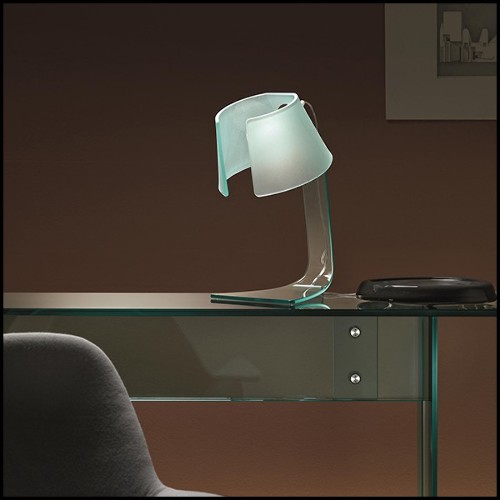 Table Lamp with curved transparent glass 146-Glass Light