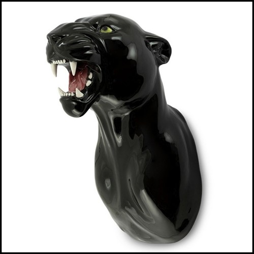 Black Leopard Statue Panthere Noir
