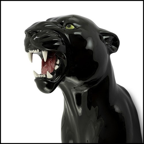 Wall Sculpture in Ceramic 162-Leopard Black