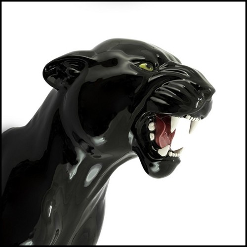 Wall Sculpture in Ceramic 162-Leopard Black
