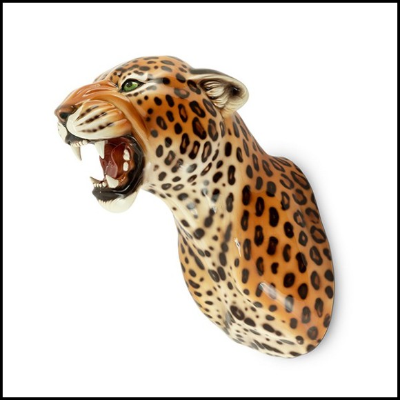 Wall Sculpture in Ceramic 162-Leopard Spotted