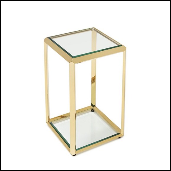 Side Table in Gold Finish or Smoked Chrome Finish 162-Limpia