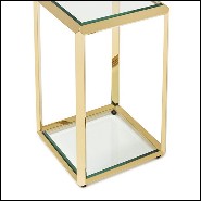 Side Table in Gold Finish or Smoked Chrome Finish 162-Limpia