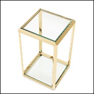 Side Table in Gold Finish or Smoked Chrome Finish 162-Limpia