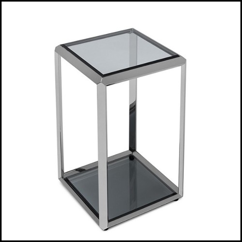 Side Table in Gold Finish or Smoked Chrome Finish 162-Limpia