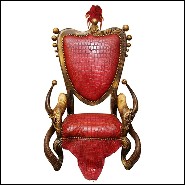 Fauteuils en hêtre massif PC-Red Croco and Horns