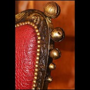 Fauteuils en hêtre massif PC-Red Croco and Horns