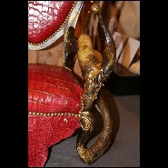 Fauteuils en hêtre massif PC-Red Croco and Horns