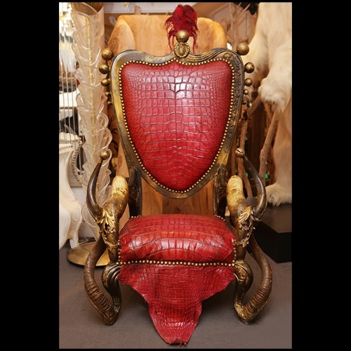 Fauteuils en hêtre massif PC-Red Croco and Horns