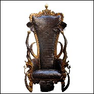 Throne in Solid Beech Wood PC-Royal Black Croco