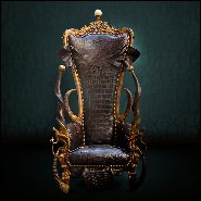 Trône en hêtre massif PC-Royal Black Croco