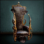 Throne in Solid Beech Wood PC-Royal Black Croco