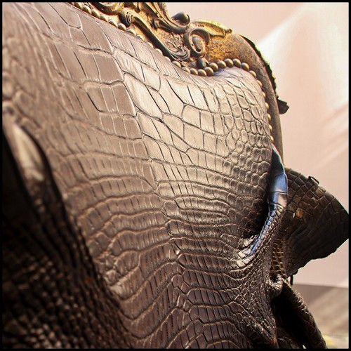 Trône en hêtre massif PC-Royal Black Croco