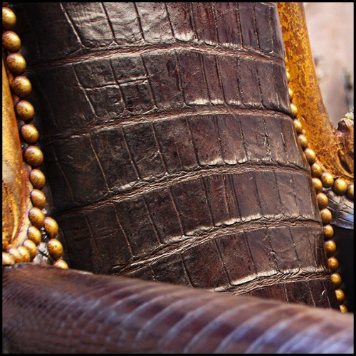 Trône en hêtre massif PC-Royal Black Croco