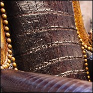 Trône en hêtre massif PC-Royal Black Croco