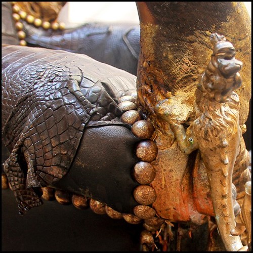 Trône en hêtre massif PC-Royal Black Croco