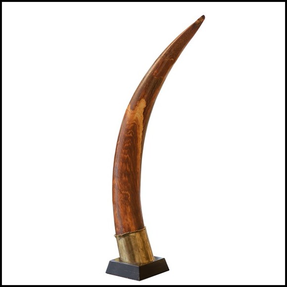 Tusk on Black Wooden Base PC-Straight Mammoth Tusk