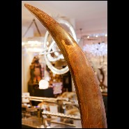 Défense sur base en bois noir PC-Straight Mammoth Tusk