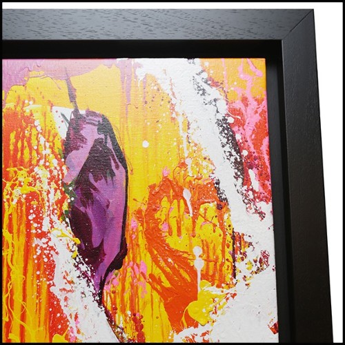 Painting with black oak wooden frame PC-Yaounde Smoke a Cigar