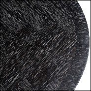 Dining table with charcoal oak veneer top 24-Brass Oval Black