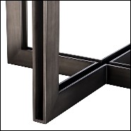 Table de repas avec plateau en placage de chêne 24-Brass Oval Black