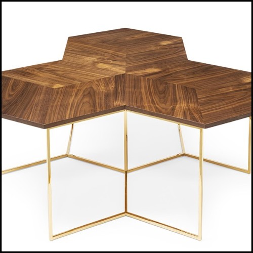 Coffee Table with Gold Finish Base 162-Bumble Nest