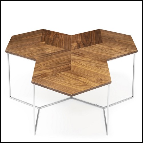 Coffee Table with Gold Finish Base 162-Bumble Nest