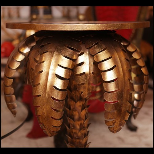 Side Table in golded metal PC-Gilded Palmer