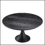 Table de repas en chêne blanchi 24-Hand-crafted Round Bronze