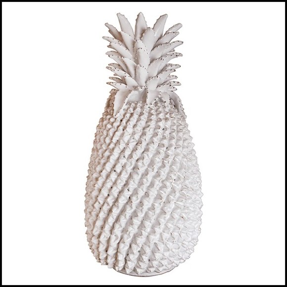 Sculpture in white porcelain 38-White Ananas Porcelain