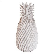Sculpture in white porcelain 38-White Ananas Porcelain