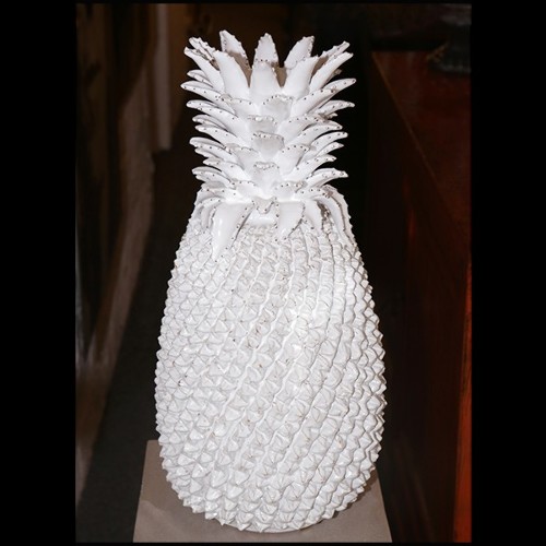 Sculpture in white porcelain 38-White Ananas Porcelain