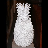 Sculpture in white porcelain 38-White Ananas Porcelain