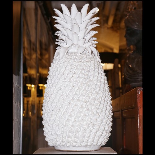 Sculpture in white porcelain 38-White Ananas Porcelain