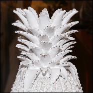 Sculpture in white porcelain 38-White Ananas Porcelain