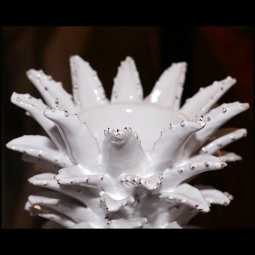 Sculpture in white porcelain 38-White Ananas Porcelain