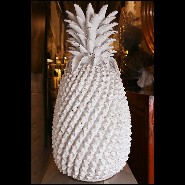 Sculpture in white porcelain 38-White Ananas Porcelain