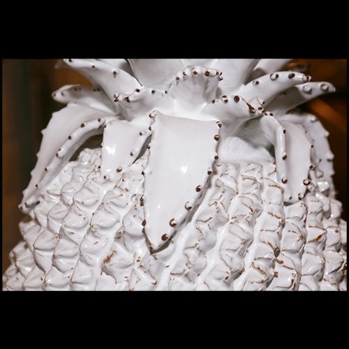 Sculpture in white porcelain 38-White Ananas Porcelain