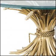 Table basse finition antique Gold avec plateau en verre clair biseauté 24-Epis