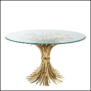 Table de repas en laiton finition gold antique 24-Bonheur