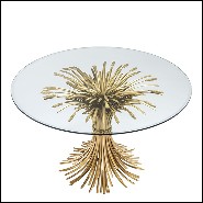 Table de repas en laiton finition gold antique 24-Bonheur