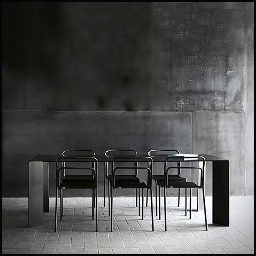 Table in Handcrafted Steel 147-Acier Black