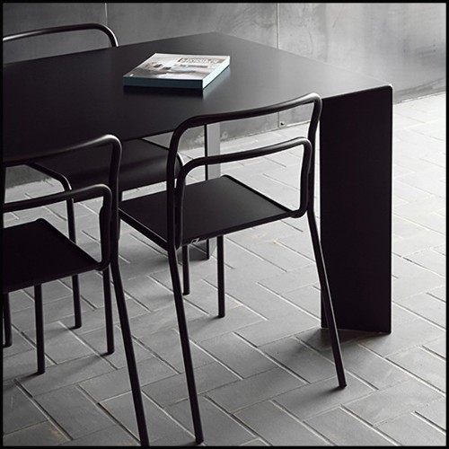 Table in Handcrafted Steel 147-Acier Black