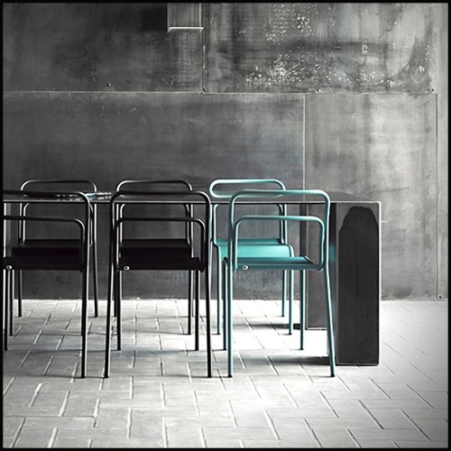 Table in Handcrafted Steel 147-Acier Dark